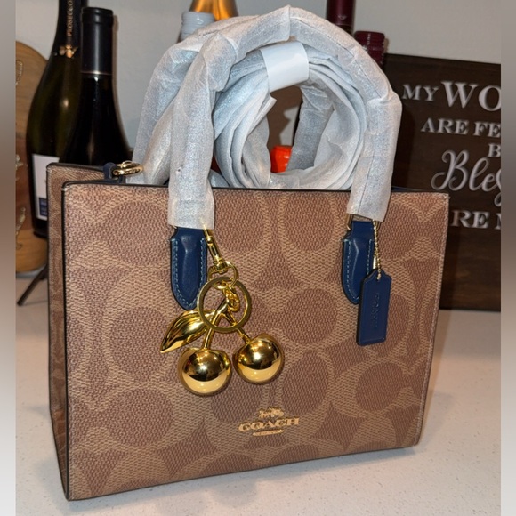 Coach Handbags - Maggie Tote in Signature Canvas with Cherry charm